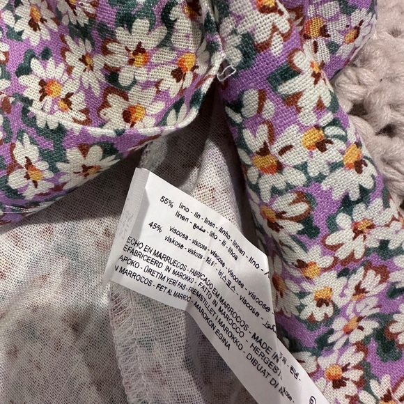 Zara Lavender Floral Midi Skirt and Crop Top Set NWT - Picture 8 of 8